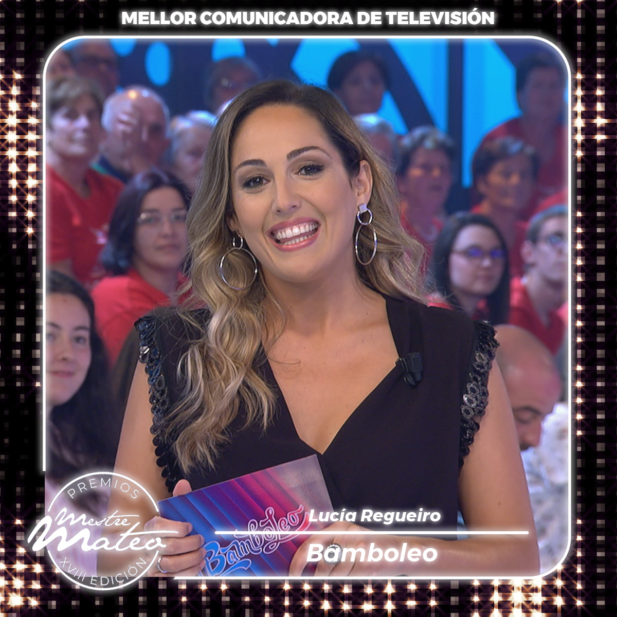 AcademiaGalegaA's tweet photo. 🏆MELLOR COMUNICADOR/A TELEVISIÓN  I O #MestreMateo20 é para @Lucia_Regueiro polo seu traballo en #Bamboleo https://t.co/uQOQvI5Sjs