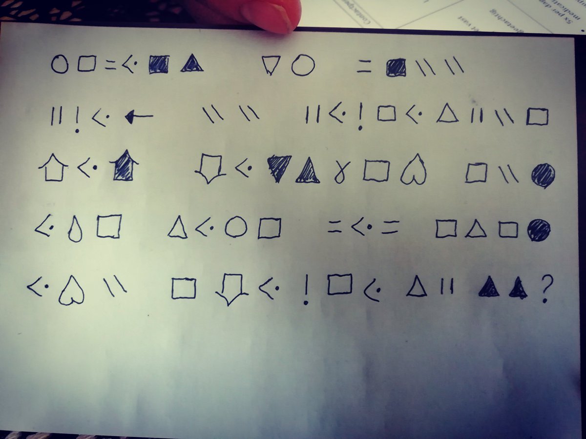 arrowsrealm's tweet photo. This was a code we had to crack in a murder case we solved today. 7 hours of good detective work. Thanks for the help detective @white_witch_ @nerdistanbe! 👍 #crimibox #moordzaak #murdercase #murder #moord @crimibox #detective #politie #solvedmurder #caseclosed #moordopgelost https://t.co/yUKUwuGKPU