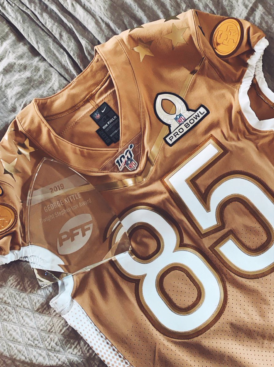 gold george kittle jersey