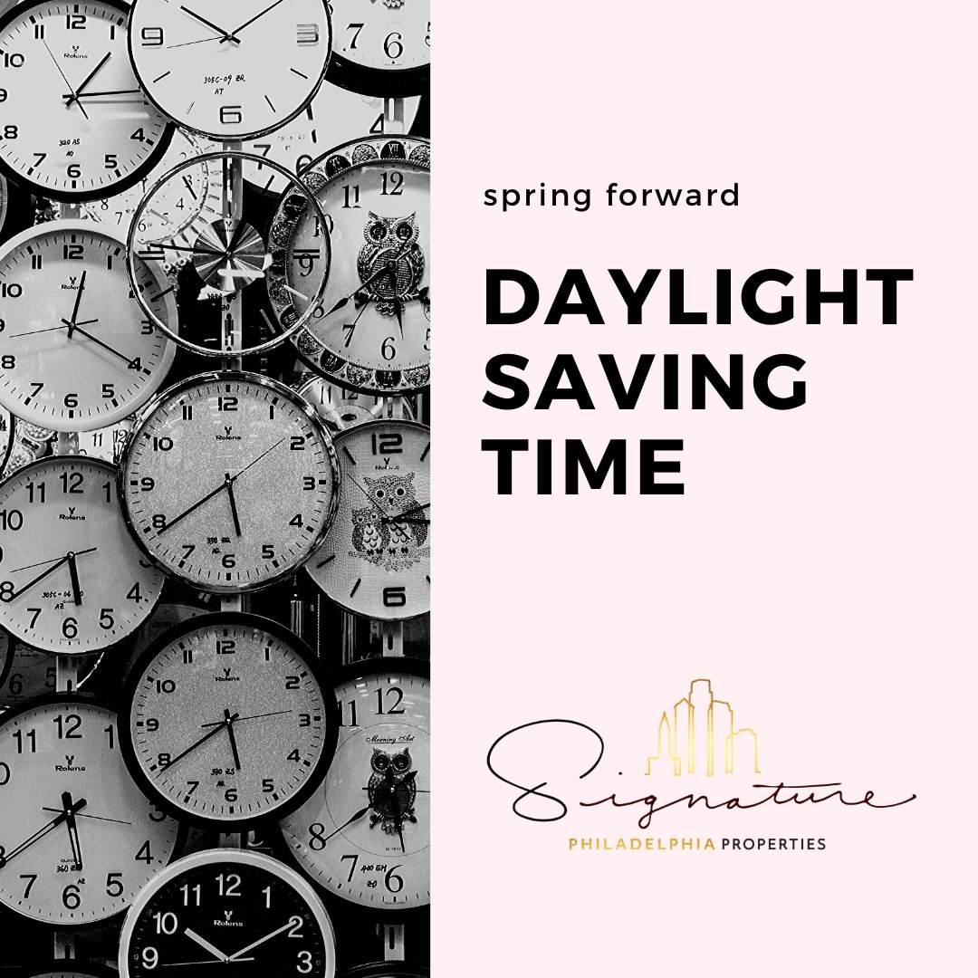 PSPRealEstate's tweet photo. Remember to set your clock forward one hour! 

#DaylightSavingTime #SpringForward #KWPhiladelphia #PhiladelphiaSignatureProperties #PSP #AlmostSpring #philadelphia #phillyrealestate https://t.co/LxY4S0nesV