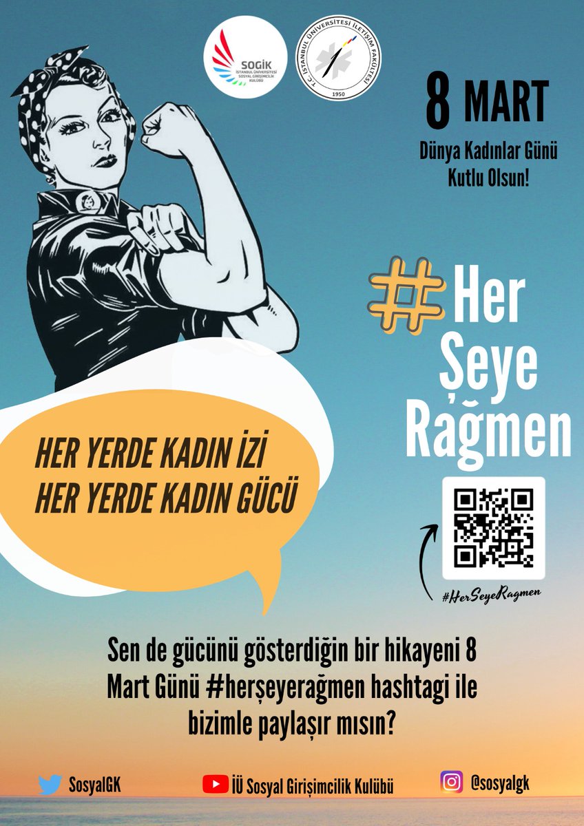 Belki bir topuk tıkırtısı belki bir süpürge sesi
Belki bir ruj izi belki mürekkep lekesi

#HerŞeyeRağmen

Her yerde sizin iziniz, her yerde KADIN İZİ.
#8martdunyakadinlargunu