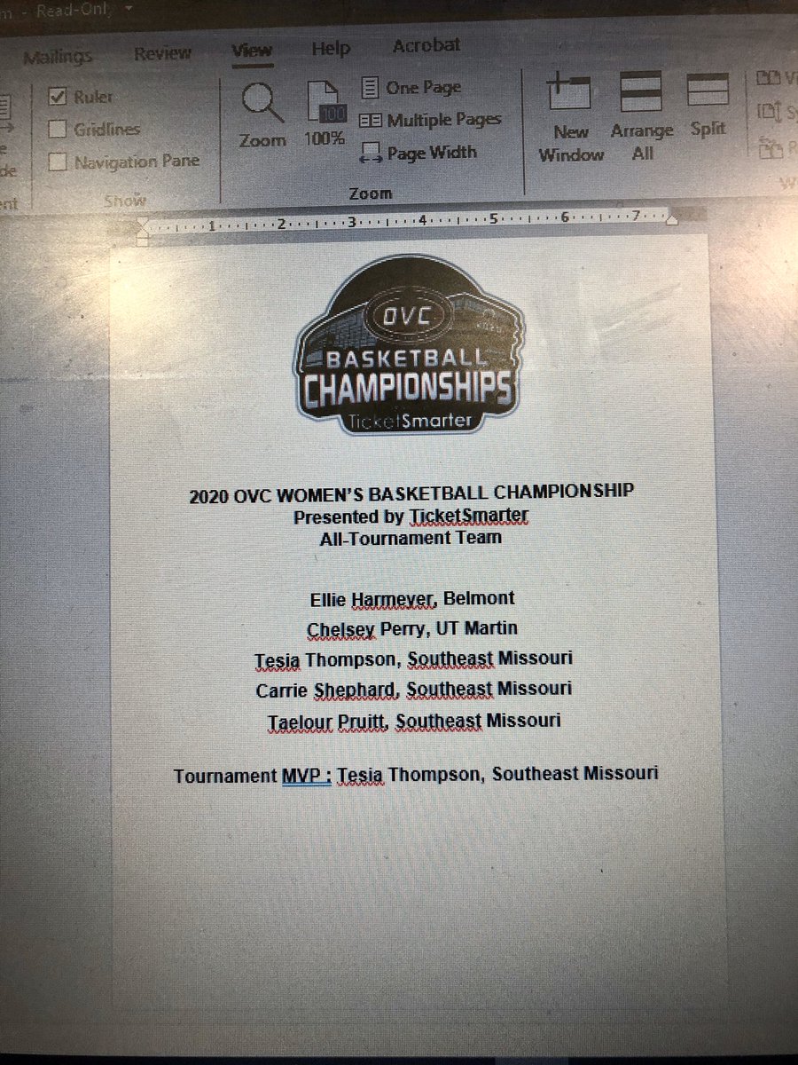 OVCSports's tweet photo. The women’s OVC All Tournament Team and MVP #OVCTourney https://t.co/ji2NrFQemX