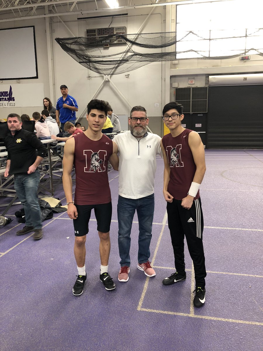 John Razo, Victor Rodriguez and Coach G before the Windy City Pole Vault Summit #mortonpride @Mortonathletics
