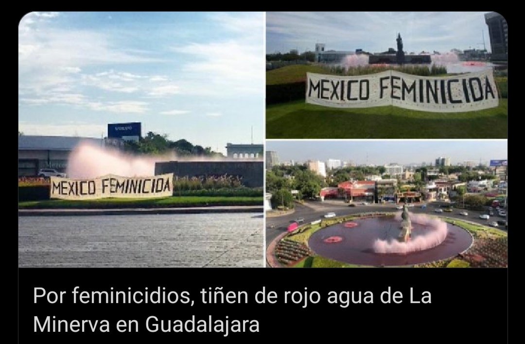 moverseesvivir's tweet photo. La minerva en Guadalajara. Se tiñó de rojo https://t.co/CtG5dnD90m