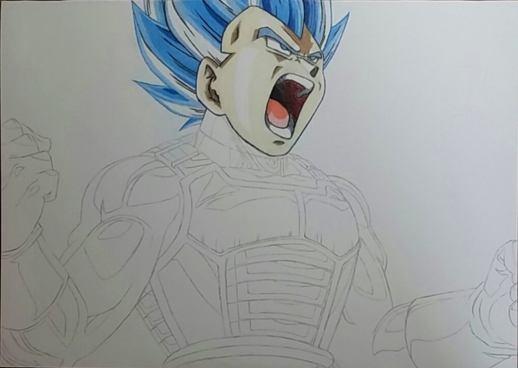 Como Desenhar o VEGETA SSJ BLUE (Full Power) Passo a Passo, Fácil e Rápido  - Dragon Ball Super 