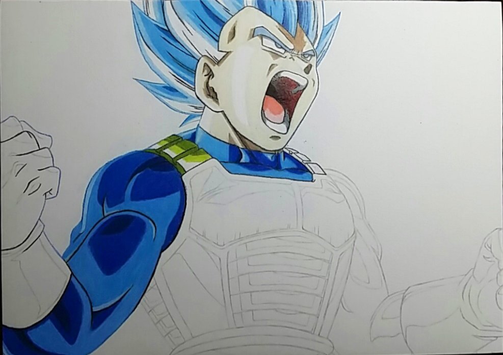 Vegeta ssj blue - Lápis de cor! :)