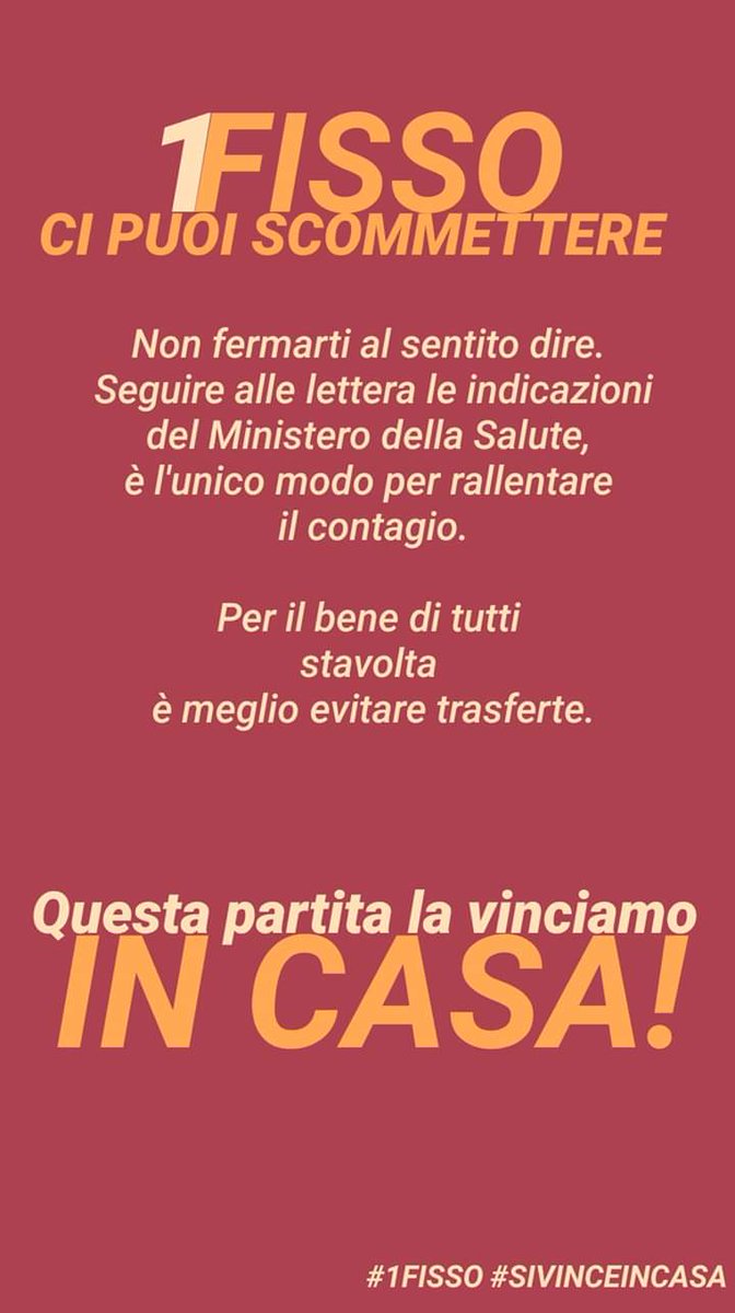 lucaooc's tweet photo. Il pareggio non esiste. #1fisso #coronavirusitalla #tuttoandrabene https://t.co/ZHSLvJovwe