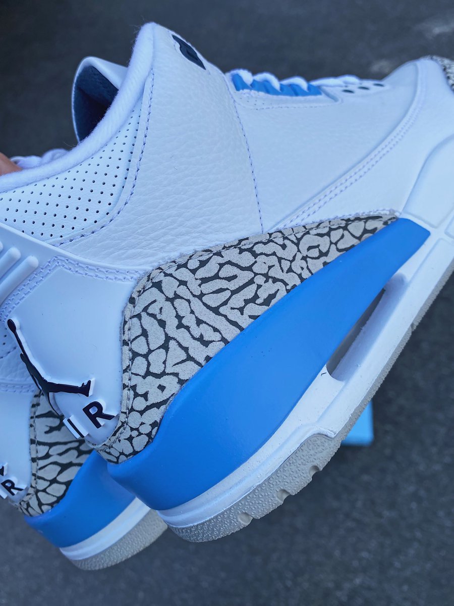 Air Jordan 3 Retro “UNC” are a must cop. Thank you <a href="/FinishLine/">Finish Line</a> for sending over a pair 🙏🏽