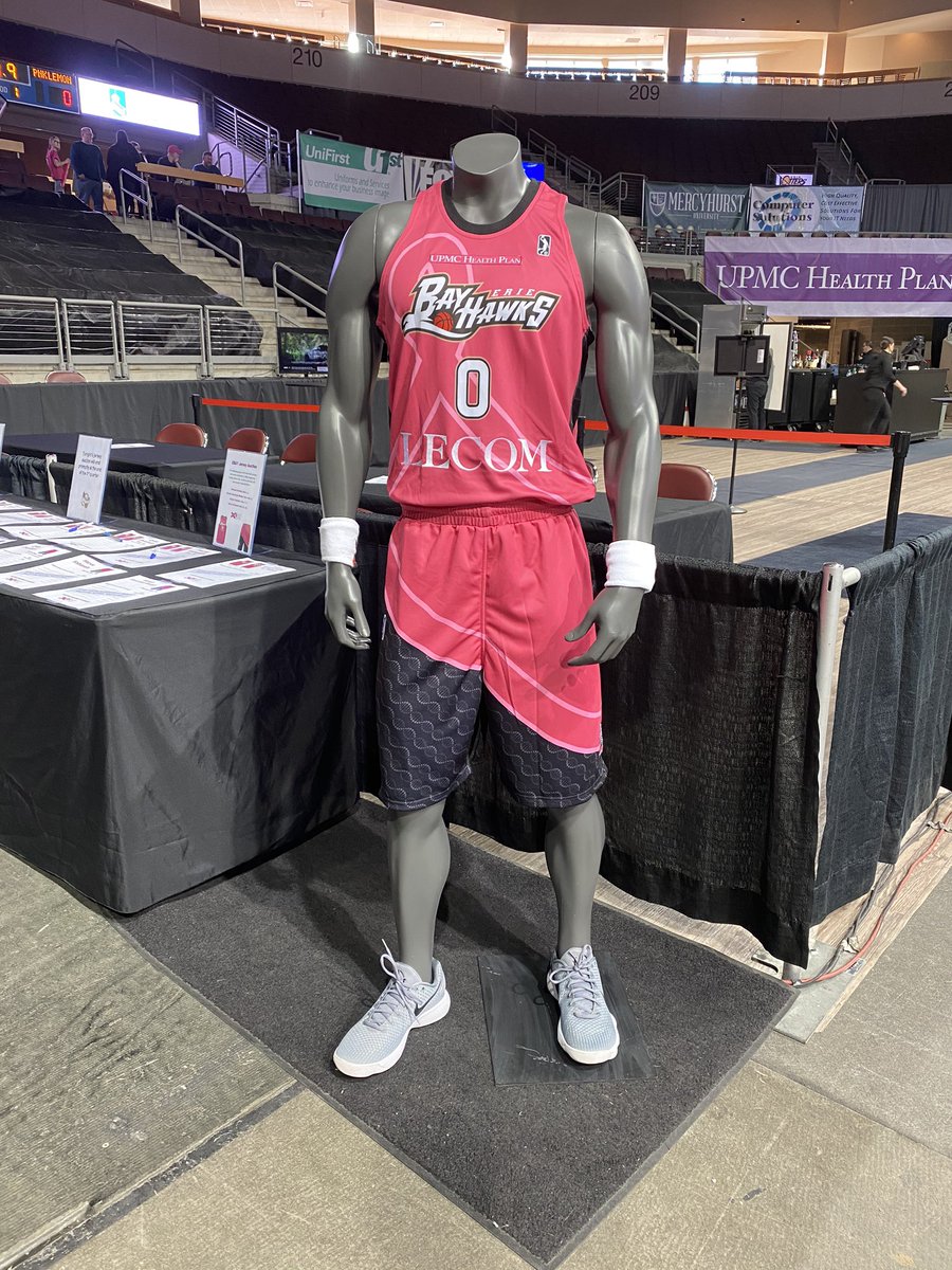 ErieBayHawks's tweet photo. For Slam Dunk Breast Cancer tonight, we’ll be auctioning off our themed threads 🎀 during the game!

All proceeds benefit @LinkedByPink, doors open at 6 🚪 #BeHere https://t.co/fBvaoVHGSE