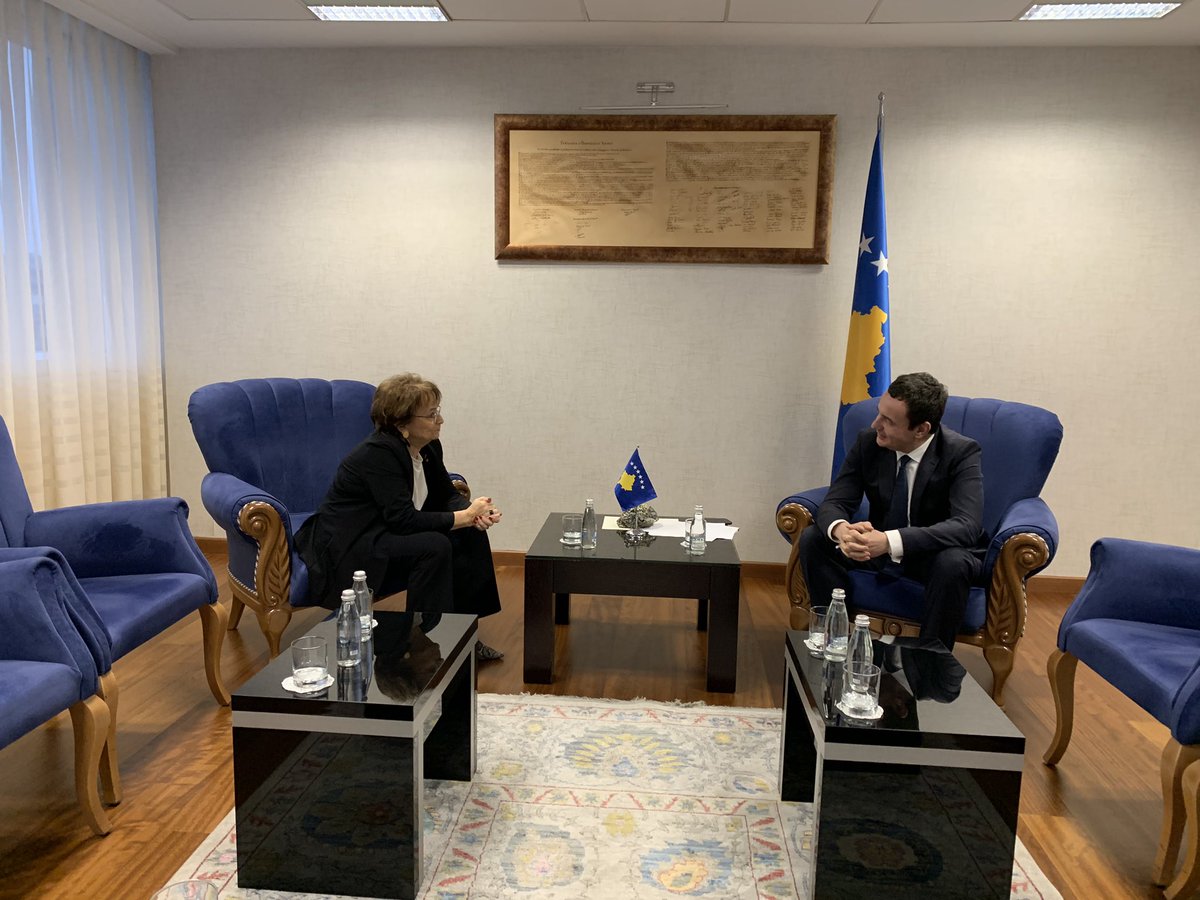 pack_doris's tweet photo. In #Kosovo I met today the 2 Partyleaders forming the new government, #IsaMustafa+Premier #AlbinKurti.Wishing them success.Therefore #PresidentTaci must respect Constitution + his own limited role!!Government and Parliament are the political actors. #EU + #USA should know this https://t.co/YzFwdxoTM4