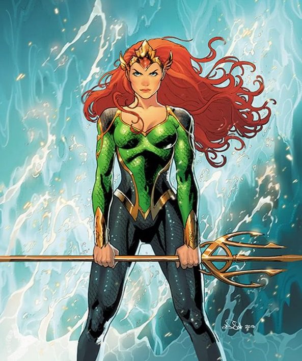 DAY 7: MERA! Mera of Xebel is an Atlantean and wife of Aquaman. The QUEEN of Atlantis, Mera possesses hydrokinesis and can breathe underwater. IMHO she has as much right to be on the Justice League as Aquaman does, it not MORE. Played by Amber Heard.  #WomensHistoryMonth