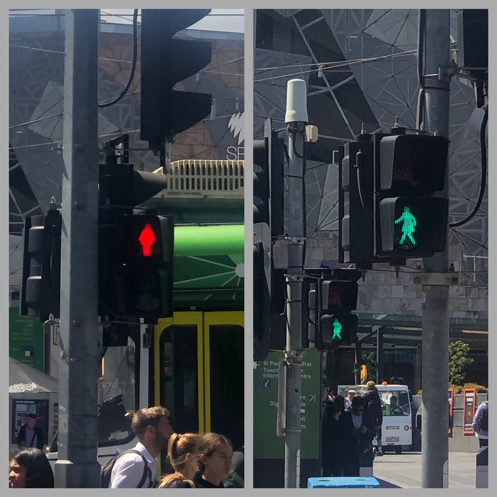 tracyswangNYMKE's tweet photo. Goodbye to a wonderful week in Melbourne for #AsAES2020, first city I’ve seen with female pedestrian crossing signals. Launched in 2017 to promote #genderequity and #implicitbias #InternationalWomensDay https://t.co/dK2DAEOQi2