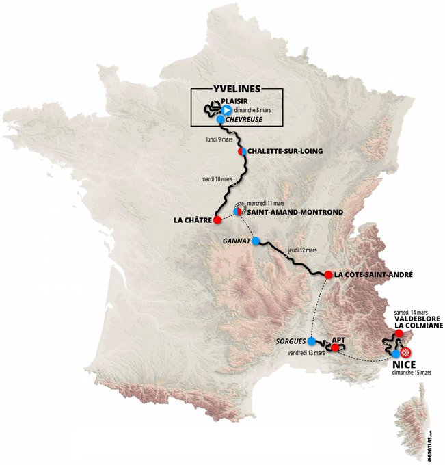 #ParisNice -  deelnemers - 17 teams - 136 renners
bit.ly/2PX4pED