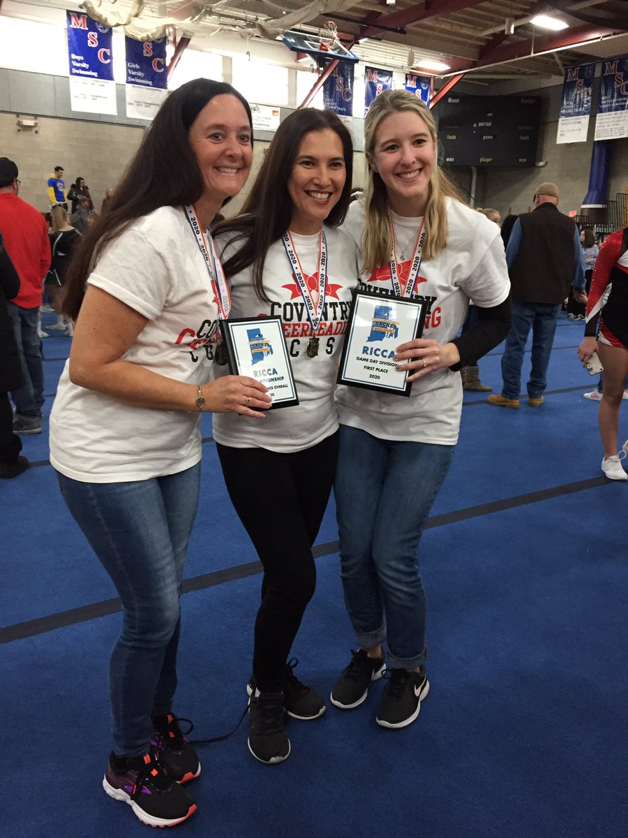 Congratulations  to our CHS Competition Cheerleaders 📣 who won both their divisions today at the RICCA state championship! 🙌 Our team was the highest all girl team and the second place team overall vs. coed teams. 
I am so proud of you! ❤️🖤🐘 Go OAKERS! <a href="/CoventryOakers/">Coventry High School</a>
