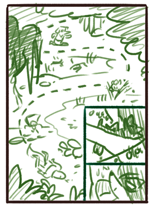 start > finish......I picked a bg-heavy page on purpose (because I drew those), but @sgoetter did the characters and letters #dungeoncritters