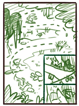 start > finish......I picked a bg-heavy page on purpose (because I drew those), but @sgoetter did the characters and letters #dungeoncritters 