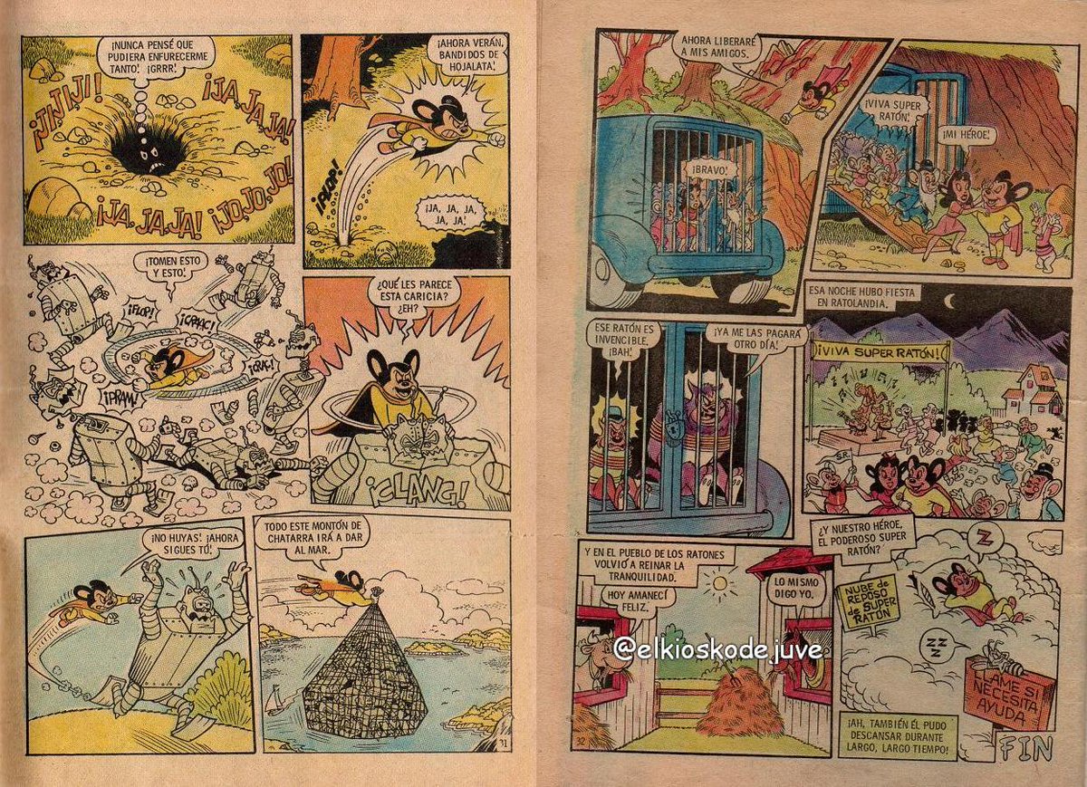 elkioskodejuve's tweet photo. El Super Ratón N°375 presenta: "El día de los robots" Editorial Novaro. México 1978.
#ElSuperRatón #SuperRatón #MigthyMouse #EditorialNovaro #Novaro https://t.co/EAk8Zh7eMf