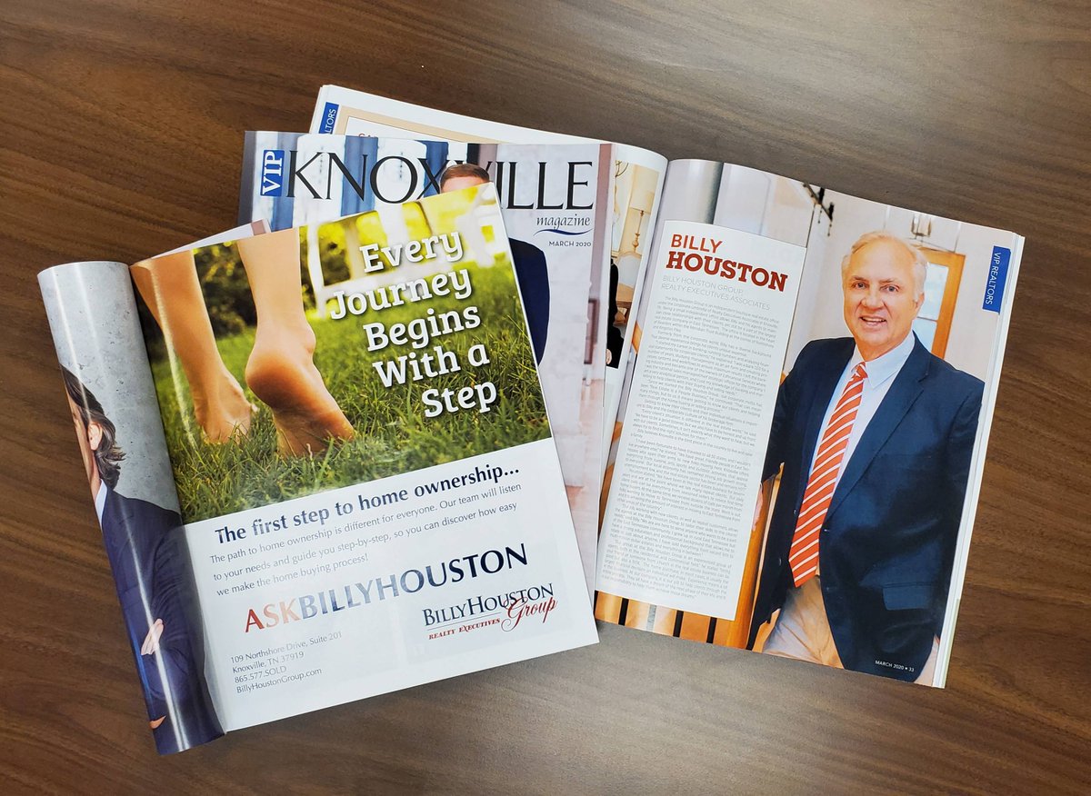 BHGroupRealty's tweet photo. The new VIP Knoxville magazine is out! This month is the real estate issue and Billy is one of the featured 2020 VIP Realtors. Be sure to check it out!!
#askBillyHouston #BillyHoustonGroup #Knoxville #knoxvillerealestate #knoxvillerealtor #realtor #865life #visitknoxville https://t.co/A3eyv1yglB