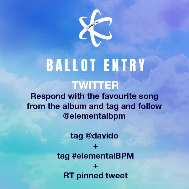 elementalBPM's tweet photo. 🔥 Giveaway Time 🔥
@elementalBPM is tryna make enjoyment fall on you.... sign up for our mailing list for the chance to win 2 tickets to the show AND 2 @elementalbpm tees!
Our winner will be announced on Monday March 16th 2020 @ 6pm EST!
#ElementalBPM x #DavidoOfficial ⚗️ https://t.co/YLmChlPWyD