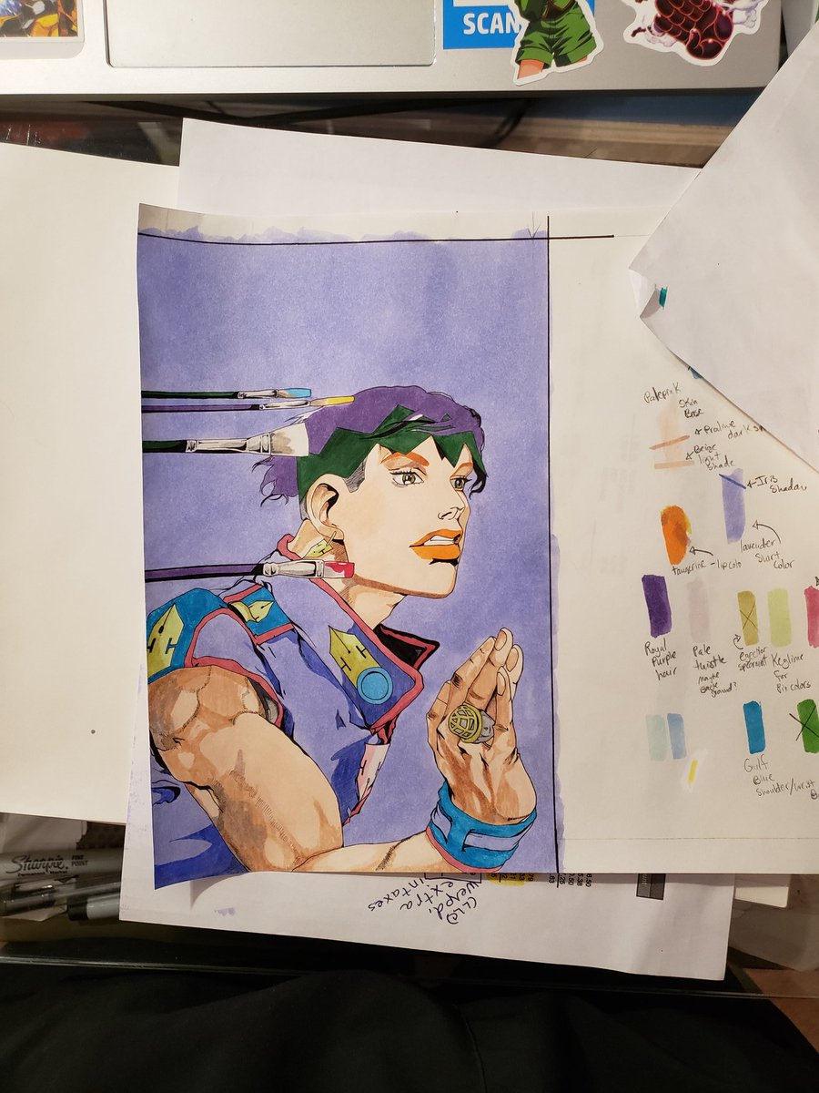 Finally finished my 2nd full sized commission or Rohan Kishibi!This one was an insane process and I am so happy with how this one turned out and proud of myself for growing a bit during each different step!  #JOJOsBizzareAdventure  #rohankishibi