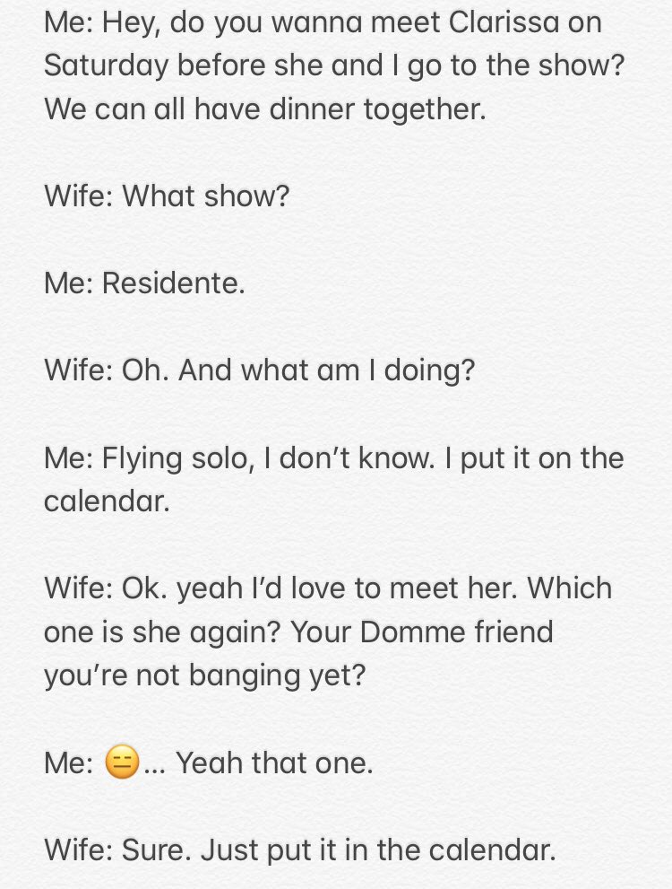 mypolylife's tweet photo. When you’re too slutty for your wife to even bother keeping track.
#polyamory #OpenMarriage #Metamours #Metamour #SlutLife #Sluthood #SluttyHusband #Kinky #KinkLife #MarriedAndDating #PolyCouple #Polyamorous #Domme #DommeCrush #Dominant #Ds #DomDating https://t.co/IMogoLBbx1