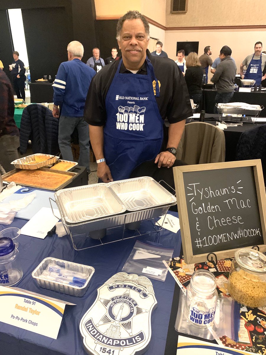 IFD_NEWS's tweet photo. .@IFD_CHIEF serving up Firehouse Chicken at @Old_National  #100MenWhoCook taking on @IMPD_Chief PoPo Pork,  @IEMS_Chief Cardiac Cupcakes &amp; @IndyPSFdn Foundation Fudge. Proceeds benefit @villageskids ♥️ Got a fav? Who do you think will serve up the win? https://t.co/Kk7pCi8vZd