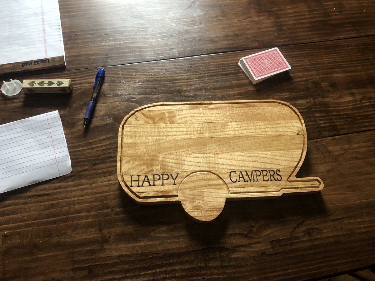 #camping  #cuttingboards #woodworking #woodwork #cnc #cnclaser #camper #familytime #happycamper