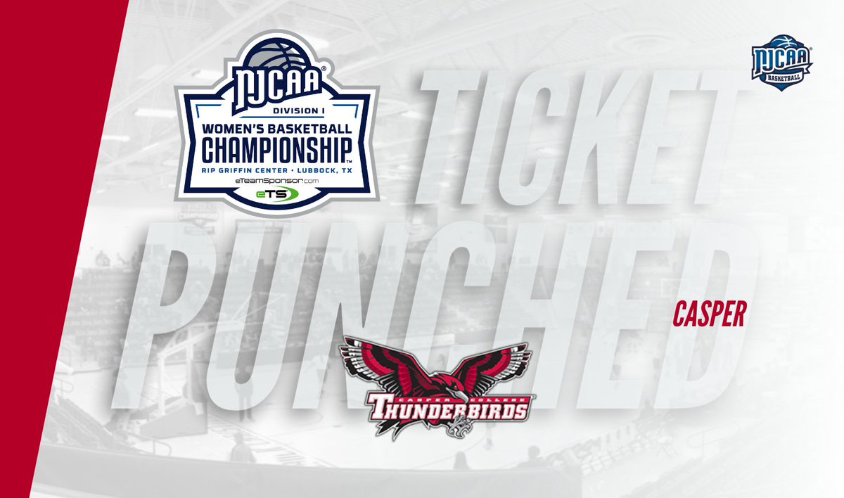 🎟️ Casper is headed to Lubbock!

The Thunderbirds return to the #NJCAAwbb DI tournament after a one-year hiatus following their Northwest Plains District Championship!

#Road2Lubbock | #NJCAABasketball
