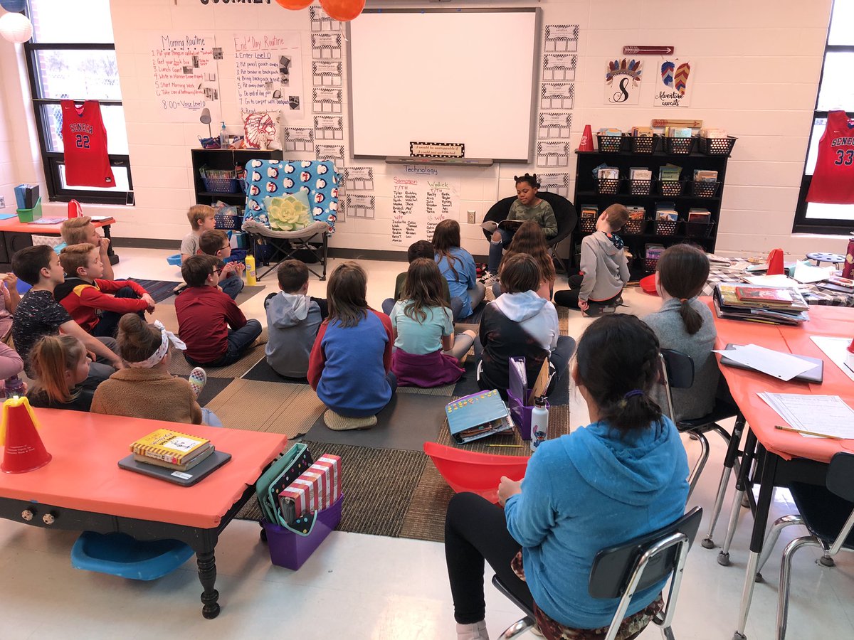 14willking14's tweet photo. Jolie reading “Hair Love” to her class then Ms. Sampson shared the video as well. 
#ProudDadandPrincipal https://t.co/3fIgYcko20