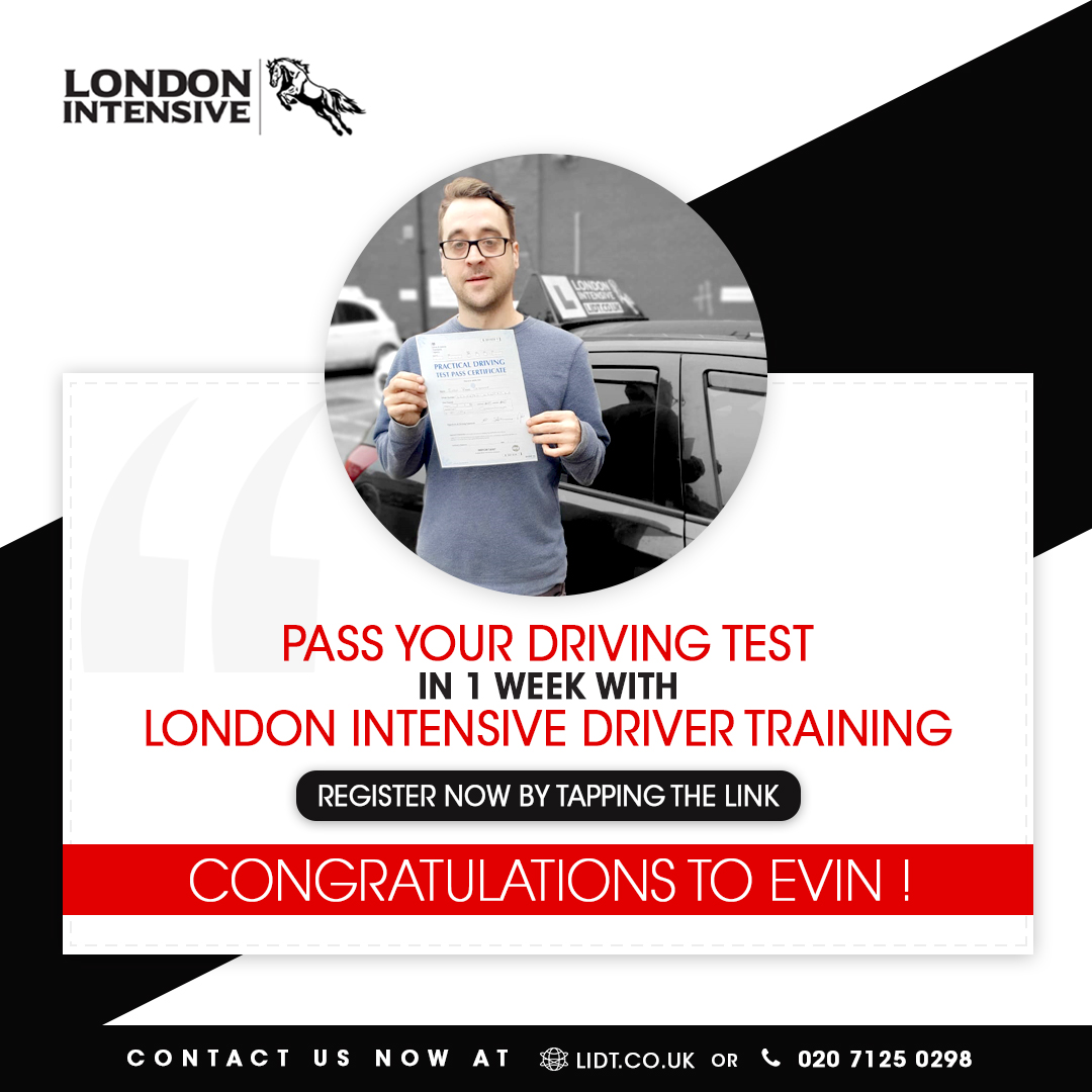 LIDT10's tweet photo. Congratulations Evin! He Passed his driving test in 1 week.
Would you like to pass your driving test in just 1 week?
Contact us now at https://t.co/RFQEfUDk3V or
on 020 127 1598
#LIDT #IntensiveDriving #IntensiveDrivingCourse #DrivingCrashCourse https://t.co/Xsj2E0fCy1