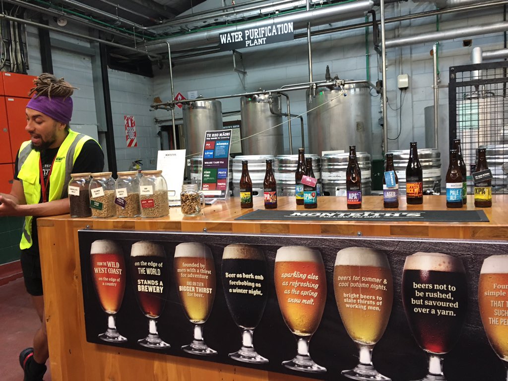 judith_sheen's tweet photo. What do you do on a wet afternoon in #Greymouth? A brewery tour of course! #Monteiths 🍺🍻🍺🍻🍺 https://t.co/EP3O8u0alz
