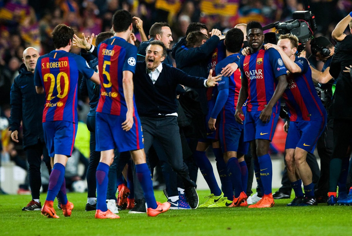 ActuFoot_'s tweet photo. Il y a trois ans jour pour jour, le 8 mars 2017, le FC Barcelone réussissait l'un des plus grands exploits de l'histoire de la Ligue des champions en éliminant le PSG après avoir perdu 4-0 au match aller. https://t.co/jaxaaLW9Io