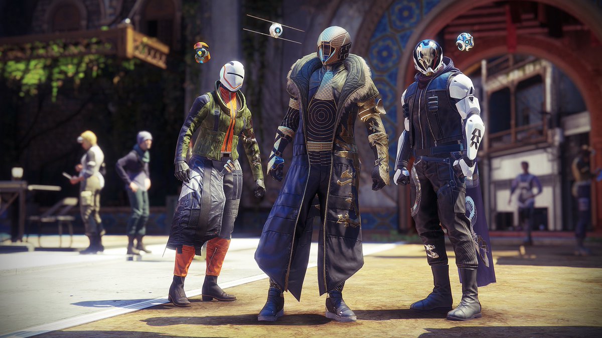 TheDripter's tweet image. I love how in the new eververse sets the hunter and titan are wearing cool streetwear and shit meanwhile the warlock is a fucking pimp