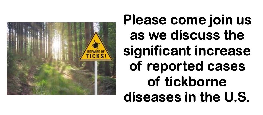 We invite you to come join the conversation on tick born illnesses taking place on Saturday, March 21st at the Art Circle Library in Crossville, TN. The conversation starts at 10:30 am. See you there! 

#holistichealth #HealthyLiving