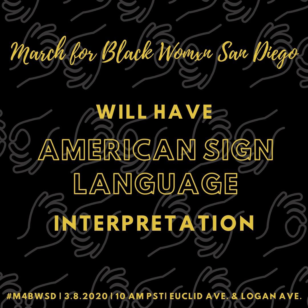 The movement will have ASL interpretation!  We will have ASL interpretation at our march for our siblings who need it. We want our movement to become more inclusive of our differently-abled communities. This is one of the steps we are taking towards that inclusion.