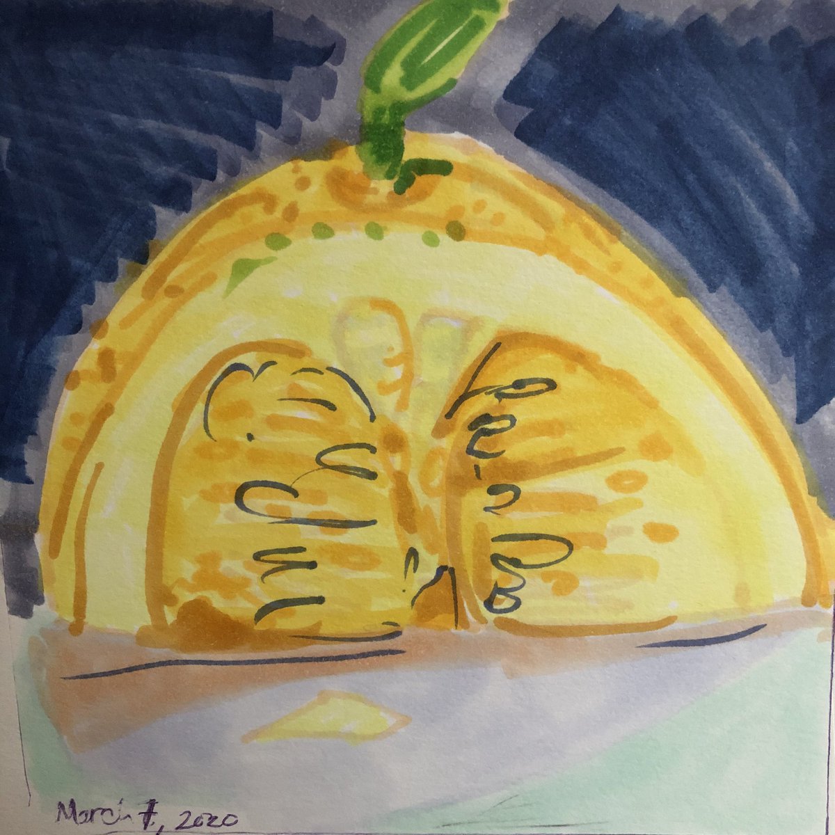 Lemon wedge  #art366  #copicmarkers  #foodart