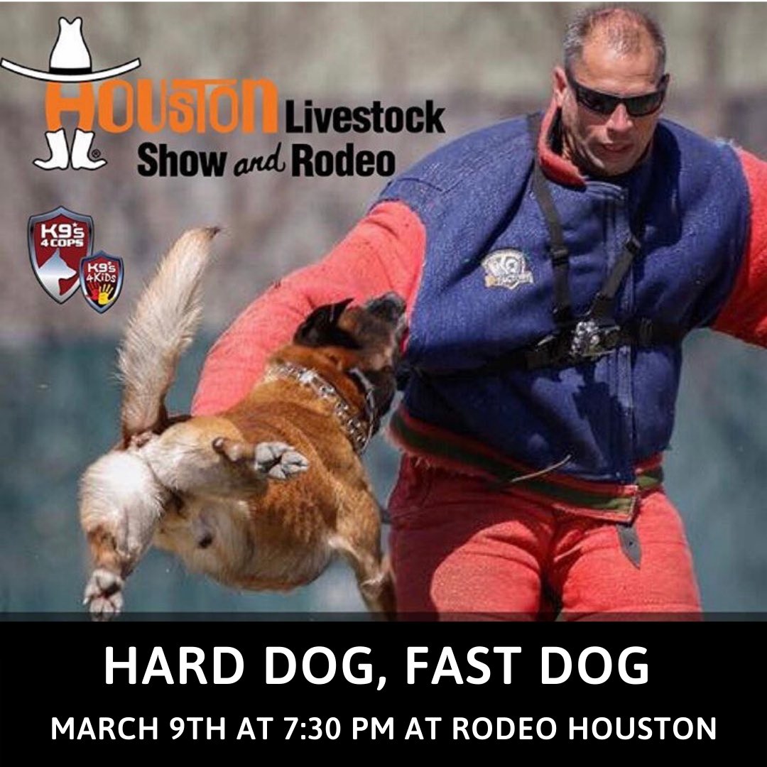 K9s4KIDS's tweet image. It’s almost time for HARD DOG, FAST DOG!
Join us on Monday, March 9th at 7:30 pm in the NRG Center/Cattle Arena! 

#K9s4COPs #K9s4KIDs #HardDogFastDog #RodeoHouston