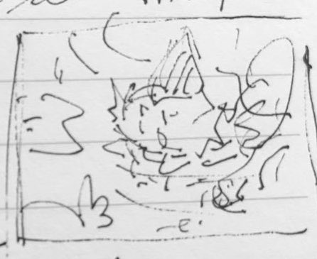Start >> Finish
LOL I go through several refinement sketches before getting to the final, it's just a lot of squiggles to state the composition, the rest I give future me to figure out