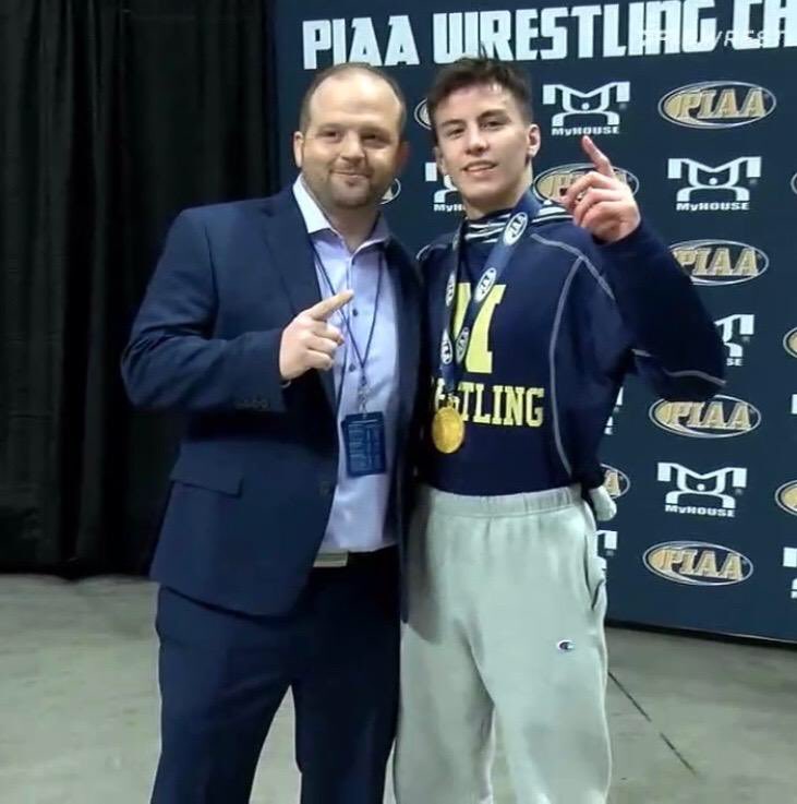 Congratulations to Norwin’s first PIAA Wrestling Champion Kurtis Phipps and his coach, Mr. Vince DeAugustine. We are #NorwinProud! <a href="/NorwinSD/">Norwin School District</a>