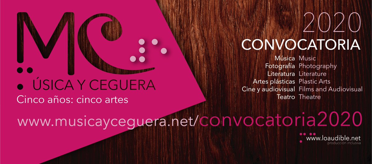 #Convocatoria abierta para MÚSICA Y CEGUERA #2020 | Cinco años: cinco artes
musicayceguera.net/convocatoria20… 
¡Nos escuchamos! @loaudible

#música #ceguera #México #inclusión #arte #Festival #Internacional