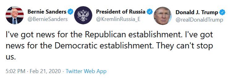 BGHeaven's tweet photo. @notcapnamerica @kitchenliving54 Trump and Bernie are two sides of the coin.  Putin Agrees. #KremlinCandidates https://t.co/Hh409EXIUg