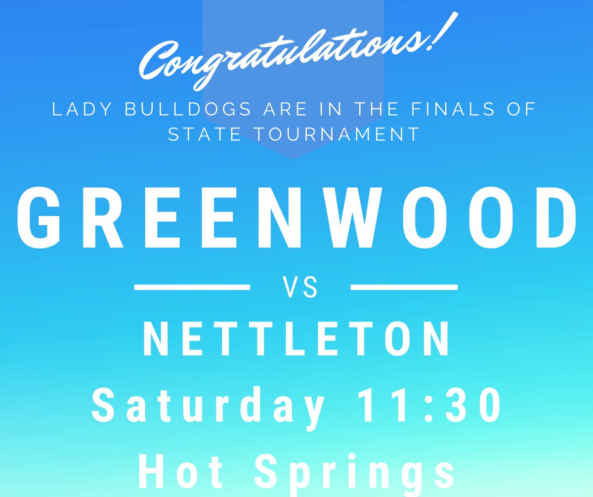 Headed to the FINALS!  Congratulations Lady Bulldogs!  #takestate  51-43 over Little Rock Christian.