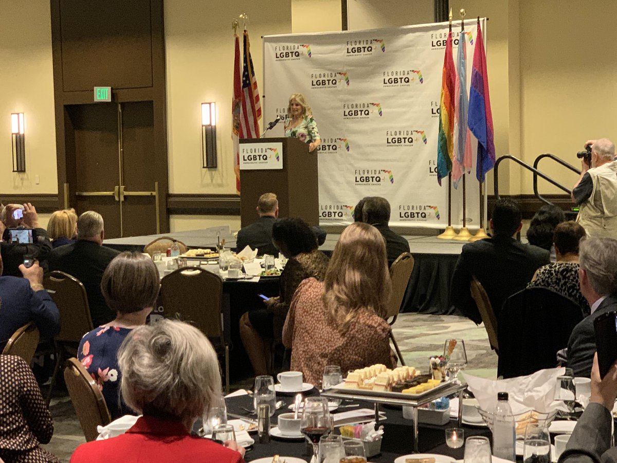 MichaelLaRosaDC's tweet photo. .@DrBiden speaking to Florida @lgbtqdems in Orlando tonight! 

 #AllInToWinIn2020 #lgbtq #teamjoe #Biden2020 #FloridaPrimary #FlaPol #Flpol https://t.co/tbr8dARc50