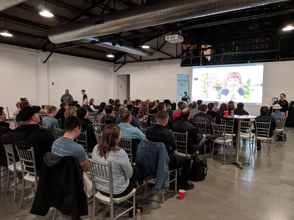 dsmHack's tweet photo. The team with Wonder Years Academy created a website from scratch for the organization. #dsmHack https://t.co/eCNQ9tUXWm