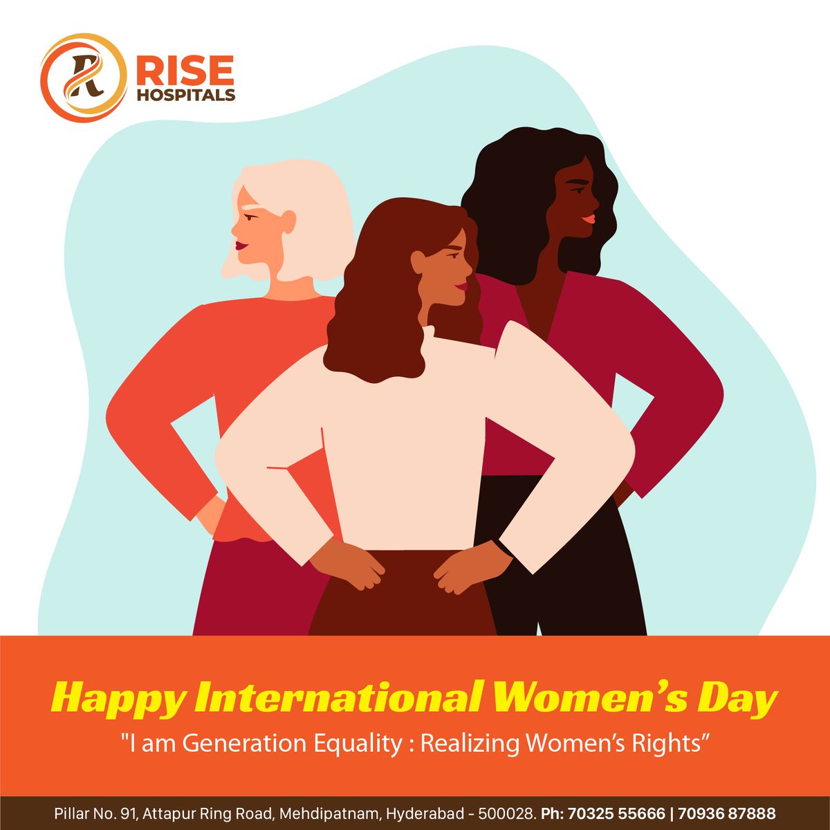 RiseHospitals's tweet photo. We wish you all a Happy International Women’s Day.

"I am Generation Equality: Realizing Women’s Rights”

#WomenRights #8thMarch #EachforEqual #Women #WomenAchievements #WomensDay #WomensDay2020 #HappyWomensDay #InternationalWomenDay https://t.co/HWDU8o5Tny