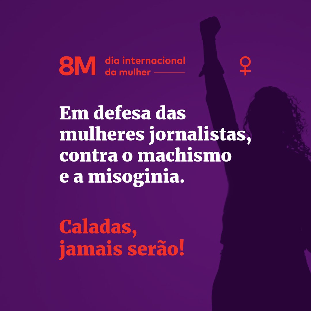 abraji's tweet photo. Neste #8M, @abraji e @conectas querem respeito às mulheres comunicadoras, que contribuem para a democracia ao fortalecer o jornalismo e o acesso à informação. #CaladasJamais https://t.co/SjMVKimgoH