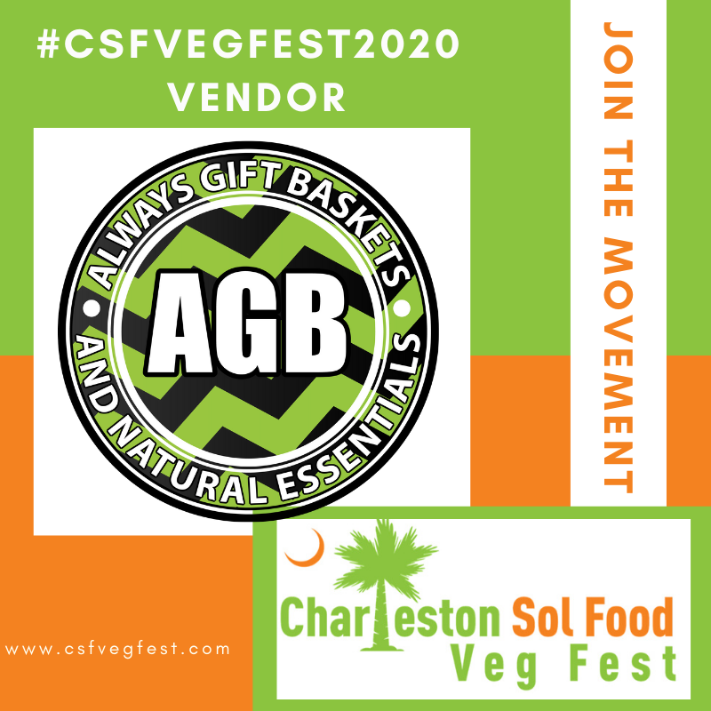 CSFVegFest's tweet photo. On behalf of the Charleston Sol Food Veg Fest, we would like to give a very special thanks to Always Gift Baskets &amp; Natural Essentials for joining our movement to promoting a healthier community. They will be participating as one of our vendors. Come join us on April 25, 2020. https://t.co/ZMZUGKmdZf