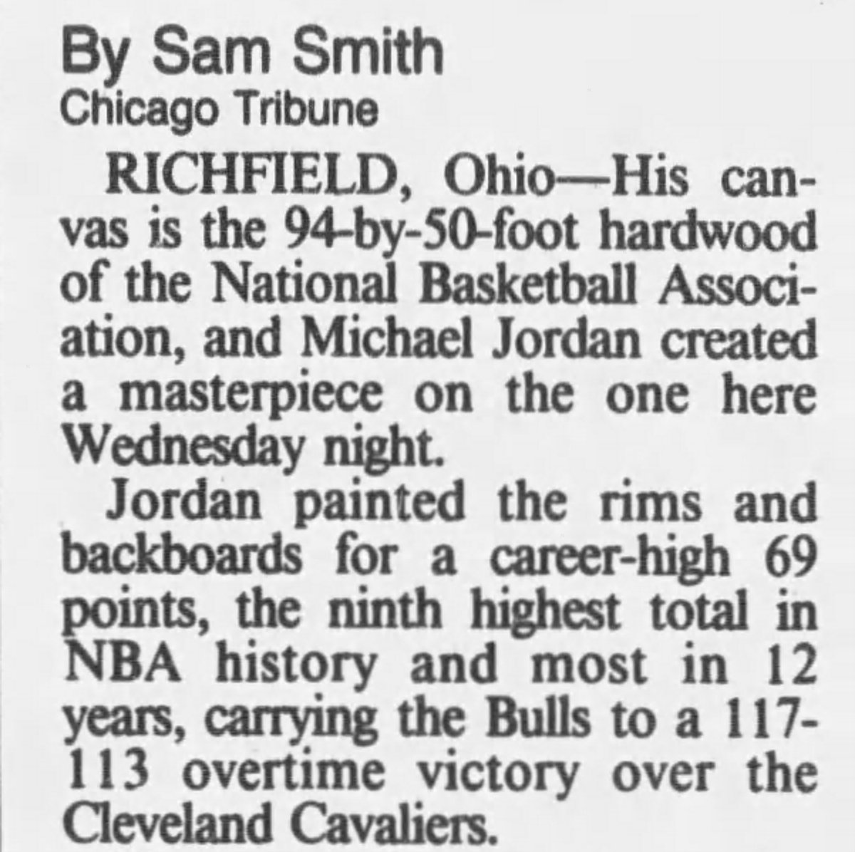 I feel really fortunate to have had Sam Smith at the Trib growing up, and getting to read him everyday.