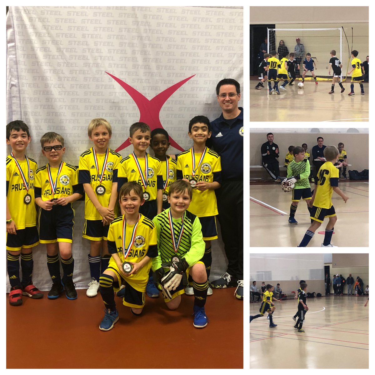 KingofPrussiaS1's tweet photo. The KOPSC u9 Boys Team played hard at the Steel Soccer Futsal Playoffs tonight and won the championship! Congratulations to Coach Anson and the Team! #pathwaymodel @UMParksnRec https://t.co/n0YVNsGz2t