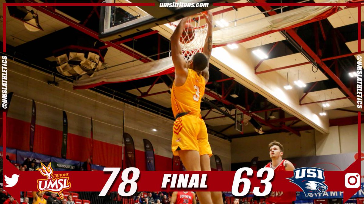 UMSLAthletics's tweet photo. MBB: Tritons fend off a second half surge by Southern Indiana and finish the game shooting 51.7 percent, while forcing 21 turnovers. 

🏀 Jose Grubbs (17 points)
🏀 Jalen Wilkins-McCoy (15 points, 11 reb., 6 assists)
🏀 Steve Webb (12 pts, 5 assists, 3 steals)

#GLVCmbb https://t.co/raHrmZI4St